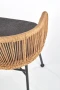 Krzesło ogrodowe K400 boho naturalne popielate z czarnym stelażem