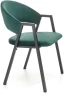 Krzesło tapicerowane K473 velvet loft ciemny zielony