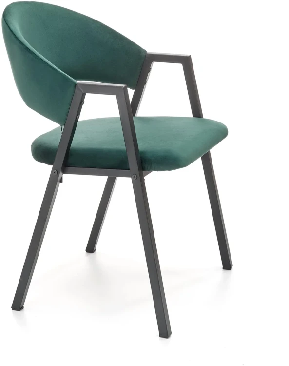 Krzesło tapicerowane K473 velvet loft ciemny zielony