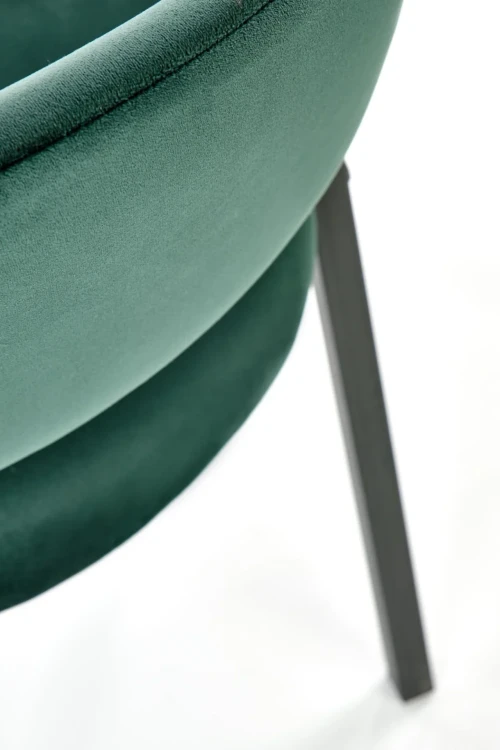 Krzesło tapicerowane K473 velvet loft ciemny zielony