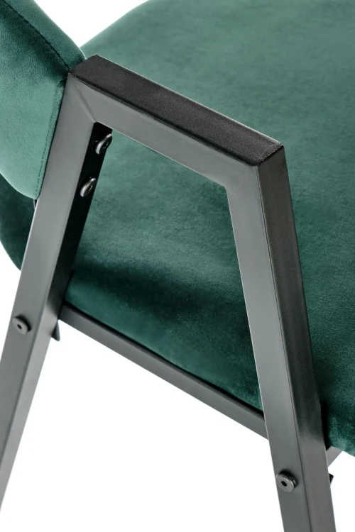Krzesło tapicerowane K473 velvet loft ciemny zielony