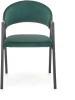 Krzesło tapicerowane K473 velvet loft ciemny zielony
