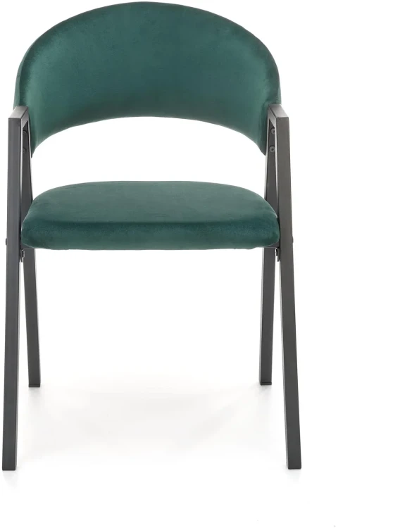 Krzesło tapicerowane K473 velvet loft ciemny zielony