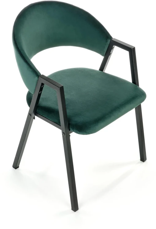 Krzesło tapicerowane K473 velvet loft ciemny zielony