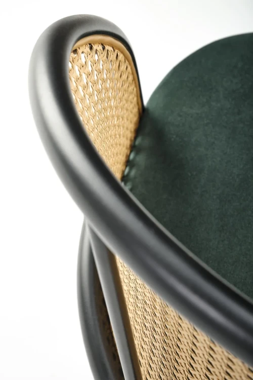 Krzesło K508 velvet w stylu boho ciemnozielone