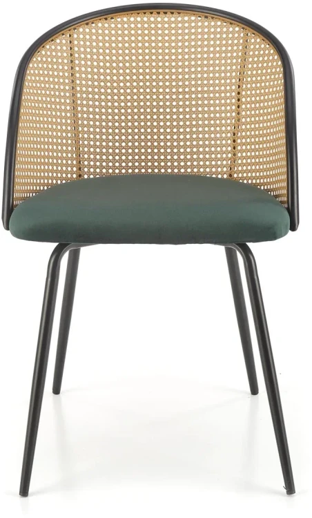 Krzesło K508 velvet w stylu boho ciemnozielone