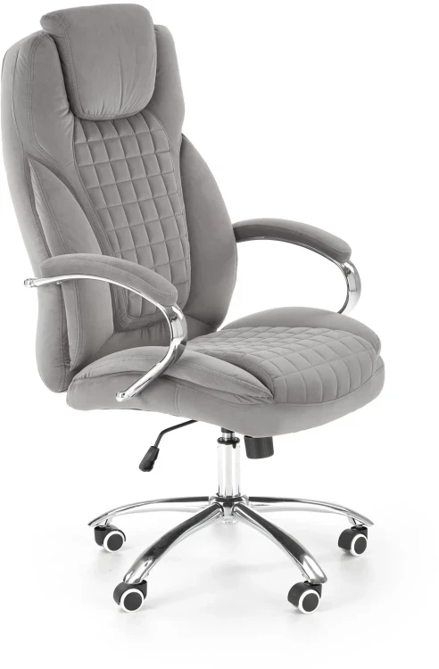 Fotel gabinetowy King 2 obrotowy velvet popielaty