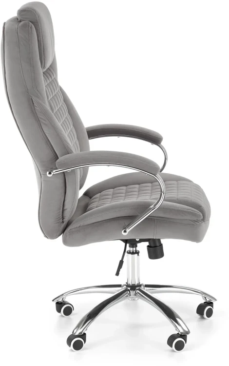 Fotel gabinetowy King 2 obrotowy velvet popielaty