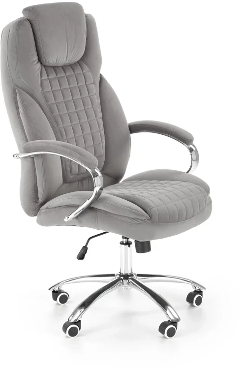Fotel gabinetowy King 2 obrotowy velvet popielaty
