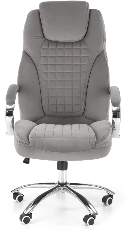 Fotel gabinetowy King 2 obrotowy velvet popielaty