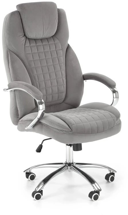 Fotel gabinetowy King 2 obrotowy velvet popielaty