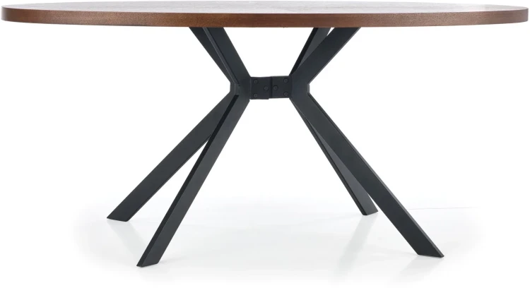 Stół Locarno 170 cm 6-osobowy z orzechowym blatem i czarnymi nogami