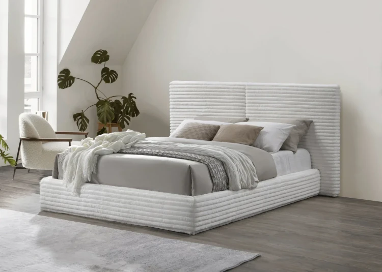 Łóżko tapicerowane Madera 160 cm kremowe