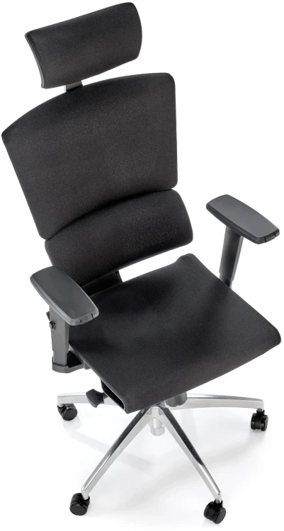 Fotel gabinetowy Marcus ergonomiczny czarny z regulowanym zagłówkiem