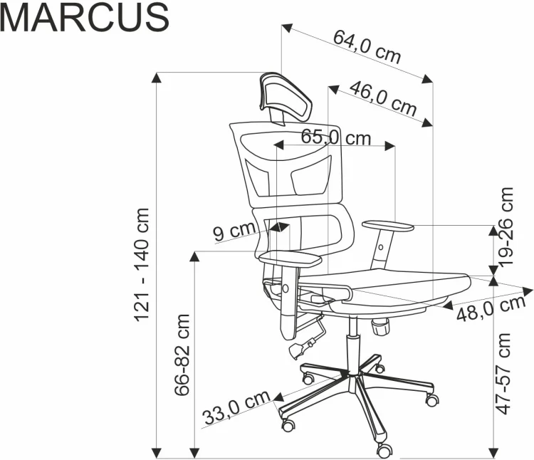 Fotel gabinetowy Marcus ergonomiczny czarny z regulowanym zagłówkiem
