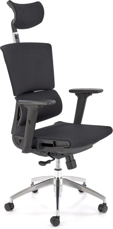 Fotel gabinetowy Marcus ergonomiczny czarny z regulowanym zagłówkiem