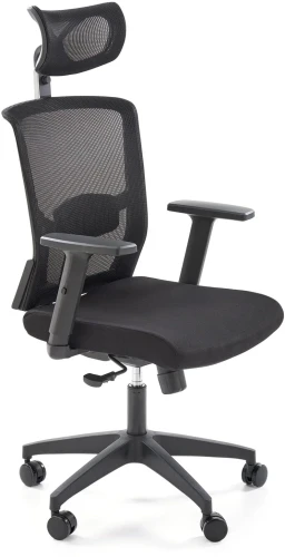 Fotel gabinetowy Mason ergonomiczny czarny z regulowanym zagłówkiem