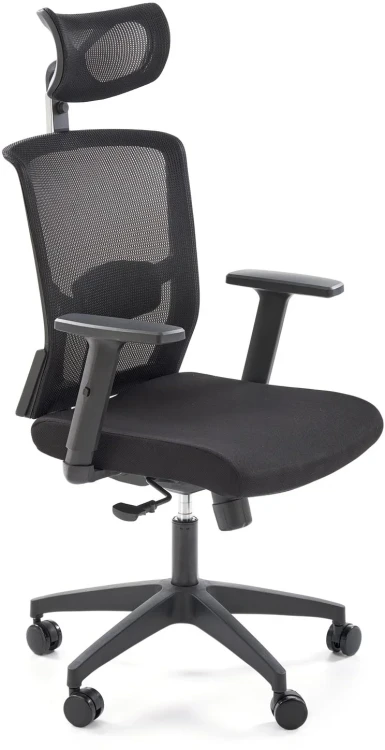 Fotel gabinetowy Mason ergonomiczny czarny z regulowanym zagłówkiem