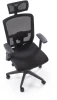 Fotel gabinetowy Mason ergonomiczny czarny z regulowanym zagłówkiem