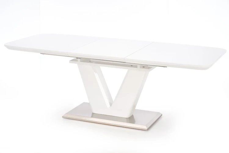 Stół rozkładany Mistral 160 - 220 cm biały połysk glamour