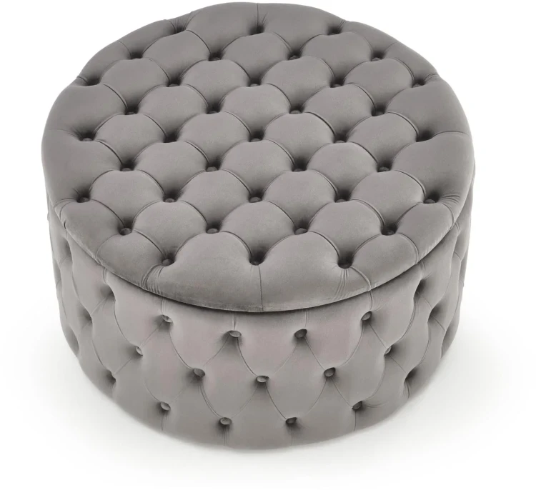 Pufa Nunez 70 cm ze schowkiem velvet popielata