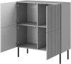 Komoda Asensio KM-2 100 cm 4-drzwiowa jasny popiel czarne nogi