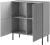 Komoda Asensio KM-2 100 cm 4-drzwiowa jasny popiel czarne nogi