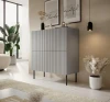 Komoda Asensio KM-2 100 cm 4-drzwiowa jasny popiel czarne nogi