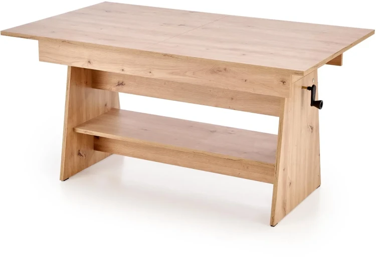Ławostół rozkładany Erika 120-160 cm z podnoszonym blatem dąb artisan