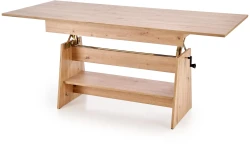 Ławostół rozkładany Erika 120-160 cm z podnoszonym blatem dąb artisan