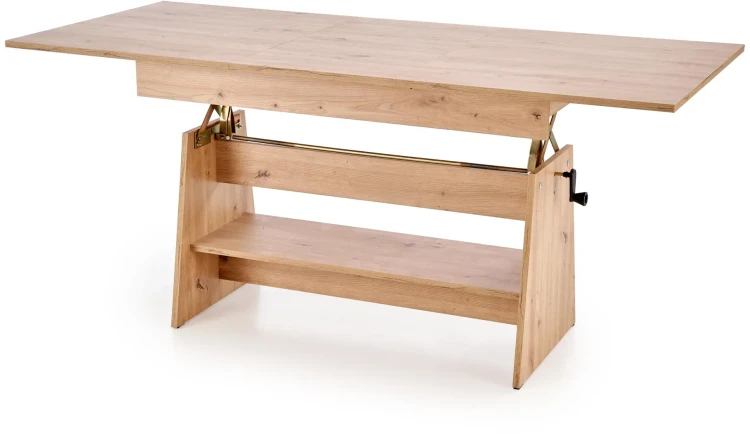 Ławostół rozkładany Erika 120-160 cm z podnoszonym blatem dąb artisan