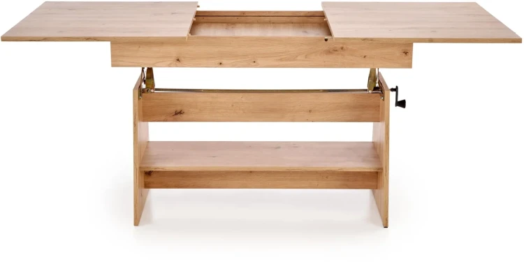 Ławostół rozkładany Erika 120-160 cm z podnoszonym blatem dąb artisan