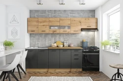 Zestaw kuchenny Perła 260 loft dąb artisan / ciemny popiel mat
