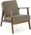 Fotel tapicerowany Milano 1S w tkaninie Castel styl retro oliwkowy