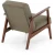 Fotel tapicerowany Milano 1S w tkaninie Castel styl retro oliwkowy