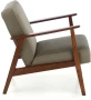 Fotel tapicerowany Milano 1S w tkaninie Castel styl retro oliwkowy
