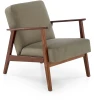 Fotel tapicerowany Milano 1S w tkaninie Castel styl retro oliwkowy