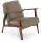 Fotel tapicerowany Milano 1S w tkaninie Castel styl retro oliwkowy