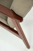 Fotel tapicerowany Milano 1S w tkaninie Castel styl retro oliwkowy