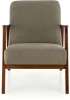 Fotel tapicerowany Milano 1S w tkaninie Castel styl retro oliwkowy