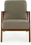 Fotel tapicerowany Milano 1S w tkaninie Castel styl retro oliwkowy