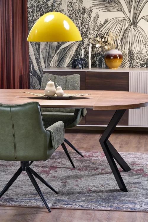 Stół rozkładany Peroni 100-250 cm do jadalni orzech / czarny