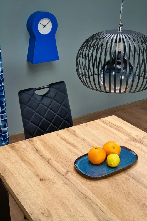 Stół rozkładany Qubik 80-200 cm dąb artisan z czarnymi nogami