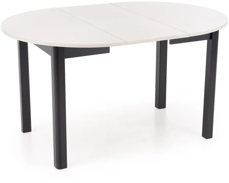 Stół rozkładany Ringo 102-142 cm do jadalni z blatem kaszmir i czarnymi nogami