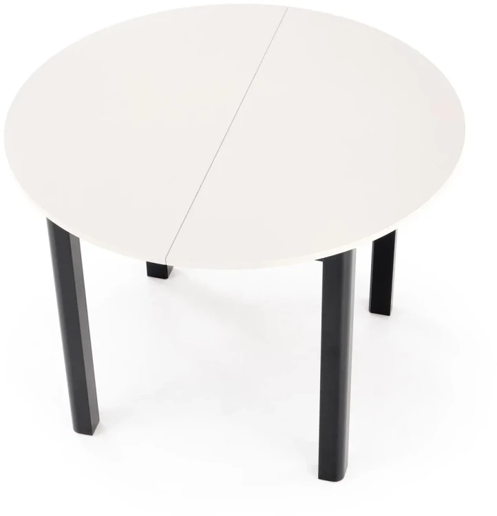 Stół rozkładany Ringo 102-142 cm do jadalni z blatem kaszmir i czarnymi nogami