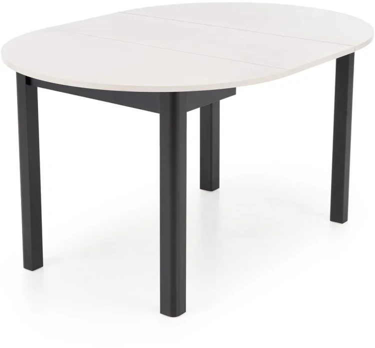 Stół rozkładany Ringo 102-142 cm do jadalni z blatem kaszmir i czarnymi nogami