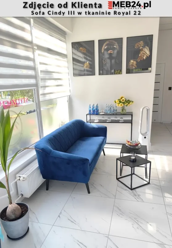 Sofa tapicerowana Cindy III w stylu skandynawskim - zdjęcie od klienta