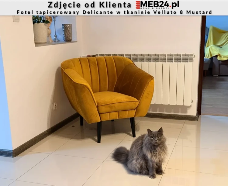 Fotel tapicerowany Delicante w stylu skandynawskim - zdjęcie od klienta
