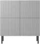 Komoda Asensio KM-2 100 cm 4-drzwiowa jasny popiel czarne nogi