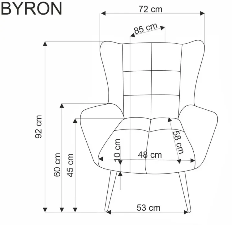 Fotel wypoczynkowy Byron popielaty z tapicerką Vardo 11